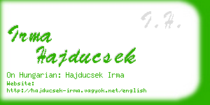 irma hajducsek business card